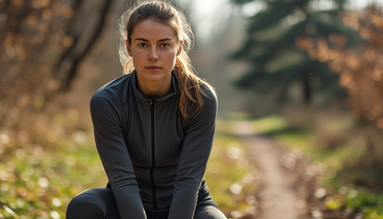 A beginner runner dressed and ready outdoors